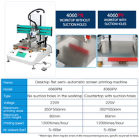 Machine d'impression à plat semi-automatique 4060 facile à utiliser pour l'impression sur substrats en céramique, verre et plastique