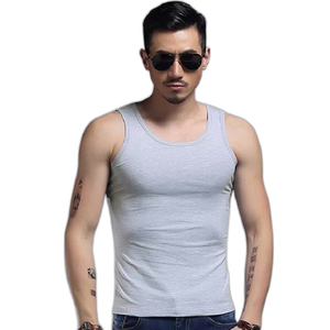 <b>Men's</b> 230 Grams Heavy Cotton Custom Logo Thermal Breathable Loose Fit Fitness Tank Top - Product Image 3
