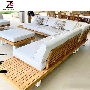 Moderne wasserdichte Teakholz möbel mit Kissen Wohnzimmer Balkon Garten <span class=keywords><strong>Patio</strong></span> Hotel Schnitts ofa im Freien - Product Image 2
