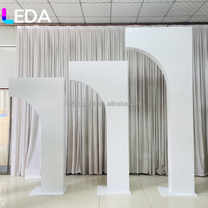 ซุ้มแต่งงาน LEDA Fashion Boxed Stand หรูหราสั่งทำพิเศษ ฉากหลังโลหะสีขาว 3 มิติ ครึ่งวงกลม สำหรับงานแต่งงาน งานปาร์ตี้ และงานตกแต่ง - Product Image 1