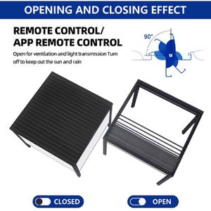 루버 지붕이있는 알루미늄 4X6 개인 정보 보호 벽 롤다운 그늘 정원 안뜰 데크 접이식 야외 장식 개폐식 Pergola - Product Image 3