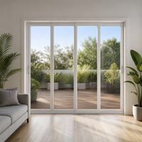 Ventana Corredera de Aluminio Moderna con Función Insonorizante, Diseño Minimalista, Ventanas Corredizas de Vidrio Grandes Personalizadas para Jardín Exterior de Villa