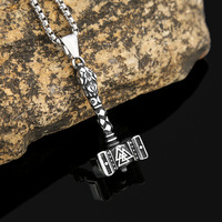 Pendentif Viking Marteau de Thor Rune en Acier Inoxydable Style Punk Collier Unisexe Hommes Logo Personnalisé Vente en Gros Évaluation par un tiers