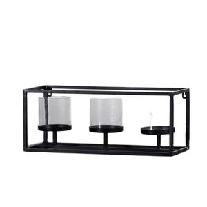 Acabados negros Metal Hierro forjado 3 piezas Portavelas Diseño Fábrica Venta al por mayor Nuevo Portavelas de metal hecho a mano - Product Image 3