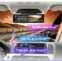 Caméra de tableau de bord universelle pour voiture de 10,99 pouces, Carplay, Android Auto, rétroviseur, double objectif, 4K 1080p, angle large de 145 degrés, garantie d'un an