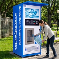 Distributeur d'eau froide entièrement automatique par osmose inverse, paiement par pièces et billets, solaire, antivol, 24h/24, extérieur, pour système d'eau commercial