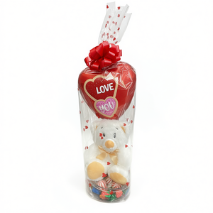Bonbonnière en forme d'ours de la Saint-Valentin, 9 pouces, design cœur en peluche « Je t'aime », cadeau de friandises sucrées - Product Image 1