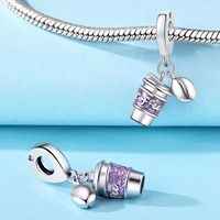 Pendentifs et breloques créatifs en forme de boissons au café, plaqués cuivre et argent, pour colliers et bracelets, perles et accessoires de bijoux DIY pour fêtes