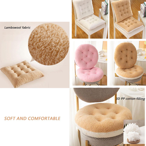 Coussin <span class=keywords><strong>rond</strong></span> <span class=keywords><strong>de</strong></span> 17 pouces en fausse fourrure d'agneau épaissie, doux au toucher, chaud, pour le yoga, le bureau, la maison, le café, la méditation - Product Image 2