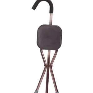 Bâton de marche pliable, pour personnes âgées, avec chaise, flexibles en aluminium