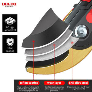 Delixi 전기 원예 뾰족한 전정 크롬 플레이트 가위 부드러운 고무 손잡이 과일 야채 분재 커터 정원 가지 - Product Image 3