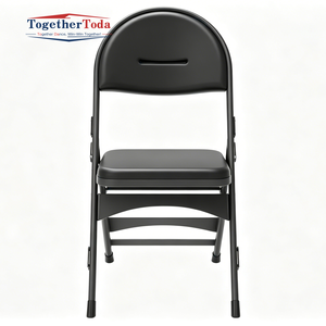 Wedding Banquet Conference Office Outdoor Heavy Duty <b>Padded</b> Folding <b>Seat</b> Metal Frame Portable Event Stadium Chairs - Product Image 5
