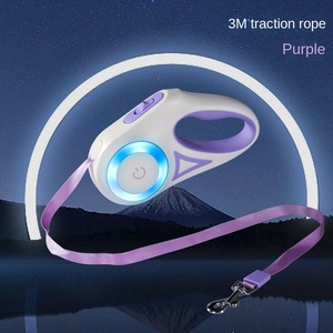 Correa retráctil automática ajustable personalizada para perro con luz intermitente de diodo iluminado - Product Image 3
