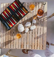 Personalisiertes Reise-Backgammon-Set auf Rolle, tragbares Backgammon-Brettspiel aus PU-Leder
