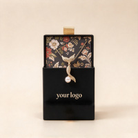 Petit carton rigide élégant personnalisé matériaux recyclés fermeture magnétique tiroir coulissant boîte-cadeau pour bijoux collier bague