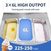 Comptoir 3 + 2 Mix Saveur Commerciale Machine À Crème Glacée Molle Avec Pompe À Air Yaourt Glacé Congélateur Acai Maker