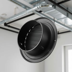 Grille d'aération murale ronde de 6 pouces en acier inoxydable noir, pièce de ventilateur de ventilation - Product Image 2