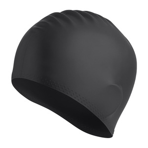 Silicone Swimming Cap For Ponytails Adult Waterproof With Non Slip Lining Solid Color One Size - Product Image 2