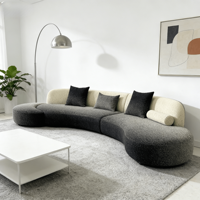 Canapé modulable minimaliste italien, conçu pour les salons de toutes tailles, avec un tissu en forme d'arc et à motif ciel étoilé dégradé