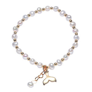 Pulseras de Perlas de Agua Dulce Barrocas al por Mayor, Chapado en Oro Real sobre Cobre, Forma Irregular, Sensación de Alta Gama, Brazalete de Perlas de Agua Dulce - Product Image 4