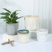 Vente en gros de pots de fleurs de grande taille en céramique émaillée pour l'intérieur et l'extérieur, décoration de jardin d'hôtel, utilisation domestique, jardinières uniques