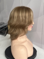 Perruques sans colle prêtes à être expédiées, en cheveux humains bruts, entièrement nouées à la main, base en soie, coupe courte pixie, pour femmes souffrant d'alopécie