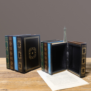 Juego de dos cajas de almacenamiento de libros <span class=keywords><strong>Deco</strong></span> de lujo, librería hueca de tamaño Vintage con vitrina decorativa para ocasiones de Bautismo - Product Image 5