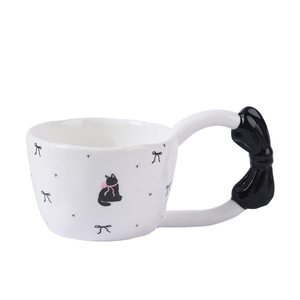 Wholesale Party-Ready Butterfly-handled <b>Large</b>-eared Ceramic Coffee <b>Mugs</b> Creative Cartoon Pattern Reusable High Appearance Level - Product Image 6