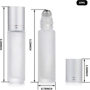 Venta al por Mayor de 100 Piezas de Mini Botellas de Perfume de Vidrio Cilíndricas Vacías de 10 ml con Rodillo y Embalaje en Cartón - Product Image 3
