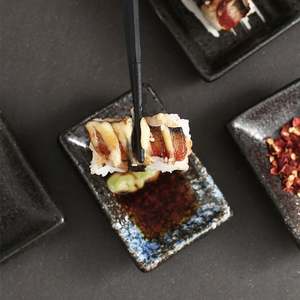 和風長方形セラミックディッププレートレストラン食器寿司小さな醤油皿ホットポットソースプレート - Product Image 2