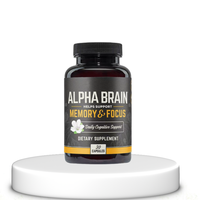 Complément Nootropique Alpha Brain |   Soutient la mémoire, la concentration et les fonctions cognitives avec L-Théanine, Bacopa et Huperzine A - 30 Capsules