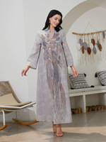 Robe de soirée de style Kaftan pour femmes musulmanes, bandeau pour femmes, Eid Al Fitr, Dubai, Abaya, Kaftan, vente en gros