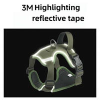Laisse tactique pour chien avec poignée renforcée, en nylon extensible, avec bande réfléchissante sur la poitrine et le dos pour une meilleure adhérence.