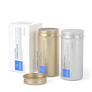 Contenedor redondo vacío de 100ml, frasco de cápsula de medicina para pastillas, suplemento de embalaje de aluminio, 43x86mm