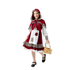 Robe à capuche <span class=keywords><strong>de</strong></span> demoiselle d'honneur pour ferme rurale, costume <span class=keywords><strong>de</strong></span> Jeune Renard <span class=keywords><strong>rouge</strong></span> assorti pour adultes et enfants, idéal pour les jeux <span class=keywords><strong>de</strong></span> rô<span class=keywords><strong>le</strong></span> sur scène - Product Image 6