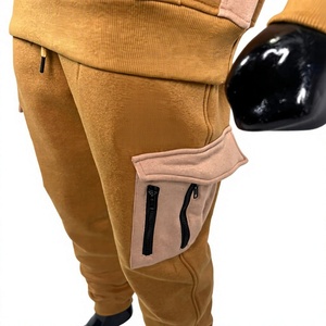 Men's Color Block Tracksuit <b>Zip</b> Hoodie <b>Jogger</b> Pants Casual Sportswear Custom Logo Set 3D Embroidery Winter Polyester/Cotton Side - Product Image 5