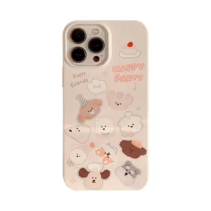 Originele Leuke Cartoon Puppy Telefoon Beschermhoes Voor Iphone 15 Pro 14 Plus 13 12 Pro Max 11 X Xs Max