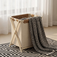 Panier à linge pliable de style japonais, bac de rangement de grande taille/extra-large, élégant et de grande capacité pour vêtements, chaussettes, sous-vêtements