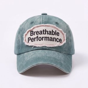 Gorras de Béisbol de Algodón Lavado con Borde Deshilachado y Apliques Personalizados al por Mayor, Fabricante de Gorras de 6 Paneles - Product Image 2