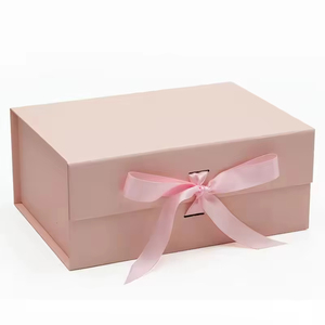 Boîte cadeau en papier pliable de luxe avec logo personnalisé, vente en gros, fermeture magnétique, avec ruban - Product Image 6