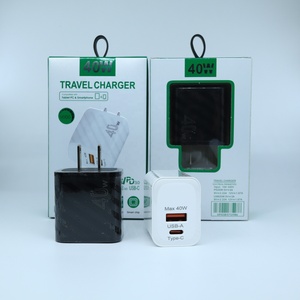 Hot bán 40W USB A + C kép cổng treo tường Adapter sạc PD + QC3.0 phổ xách tay sạc nhanh cho tai nghe máy ảnh - Product Image 4