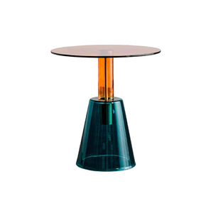 Transparent Colored <b>Glass</b> Coffee <b>Table</b> Tempered <b>Glass</b> Top Light Luxury Design Living Room <b>Side</b> <b>Table</b> - Product Image 5