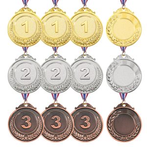 1 ° 2 ° 3 ° posto per il vincitore medaglie premio oro argento bronzo placcato premi per competizioni sportive e feste - Product Image 1