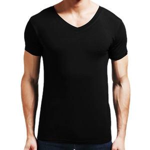 T-shirt da <span class=keywords><strong>uomo</strong></span> di alta qualità <span class=keywords><strong>taglie</strong></span> forti t-shirt scollo a v traspirante con logo personalizzato etichetta Plain Blank t-shirt - Product Image 3