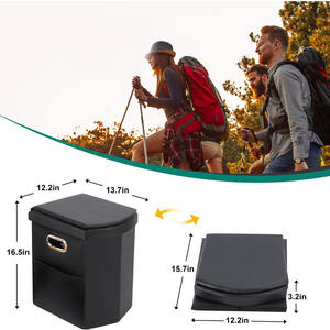 Cubo de inodoro de coche de emergencia para exteriores de PVC plegable portátil para campistas-muebles de Camping - Product Image 2