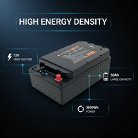 Baterai Lithium Iron Phosphate (LiFePO4) 60V 50Ah dengan BMS Cerdas, Cocok untuk Kendaraan Listrik 2 roda/3 roda, Siklus Dalam