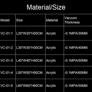 Desecador de vacío de cámara de vacío de acrílico personalizable de la VC-01 - Product Image 5