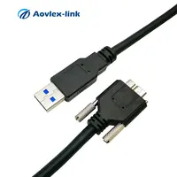 USB 3.0 tip A mikro B erkek kablo çift vidalı kilitleme endüstriyel kamera USB3 görüş kablo makinesi görüş kablosu