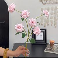 H33 6 Kunstmatige Rozen Kunstbloemen Creatieve Bloemdecoratie Raamdecoratie Fotografie Props voor Binnen Kerstdecoratie