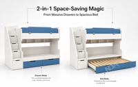 Lit superposé pour enfants avec tiroirs et rangements, lit superposé en bois pour enfants avec étagère, meubles de chambre à coucher modernes, lit superposé double pour enfant